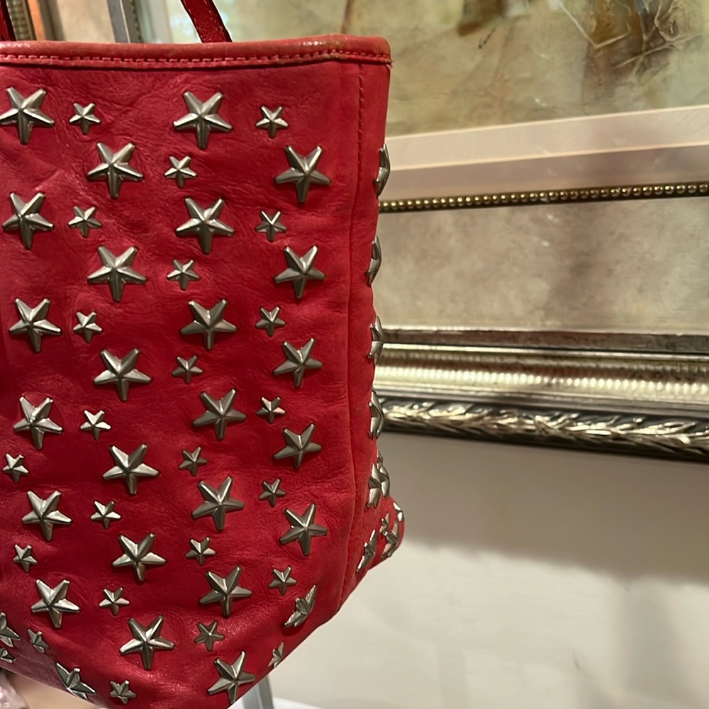 Jimmy Choo Pink Leather Star Tote Bag - Picture 4 of 16